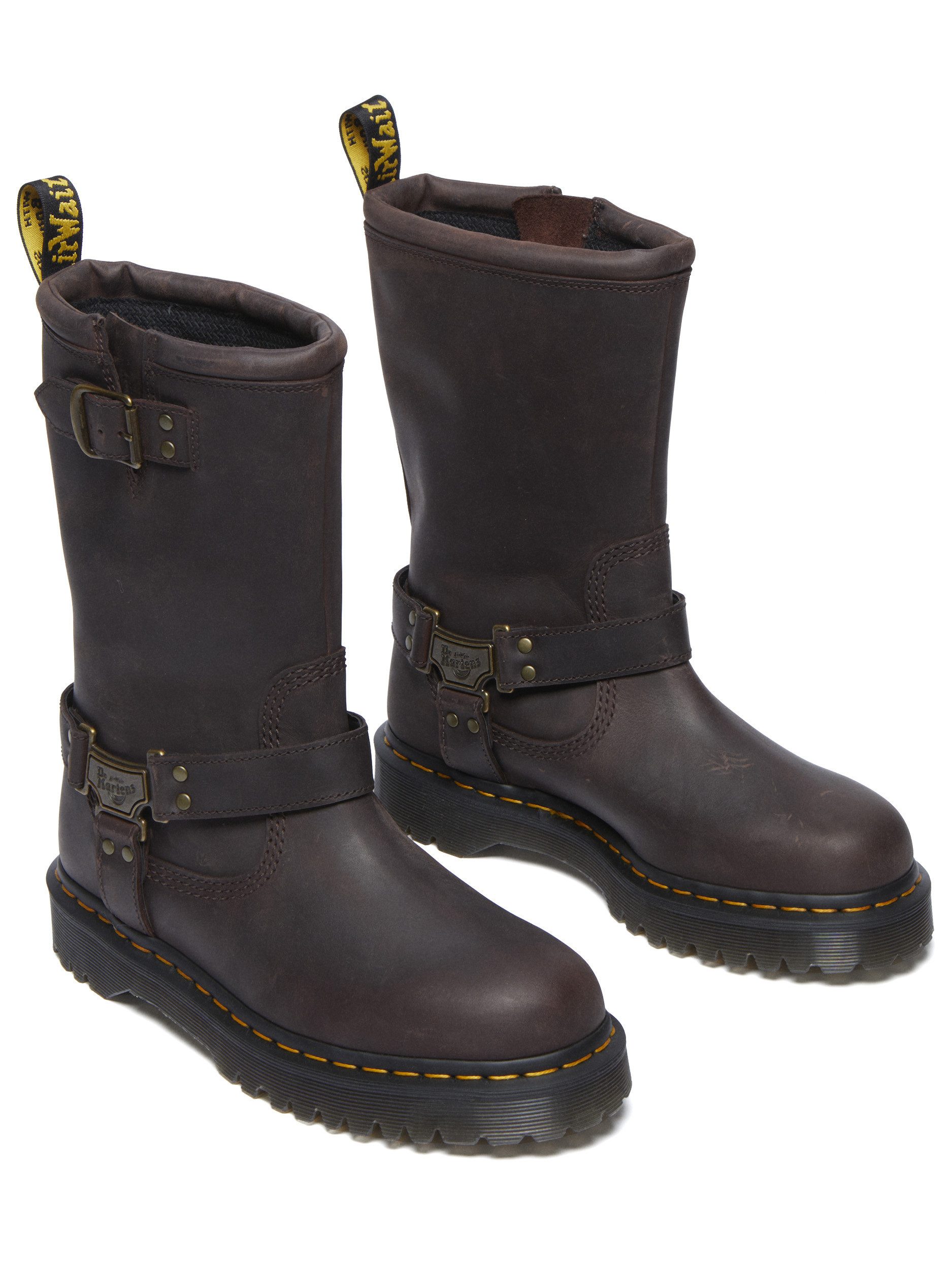 DR. MARTENS Anistone Hi burnished waxy pull up Ankleboots