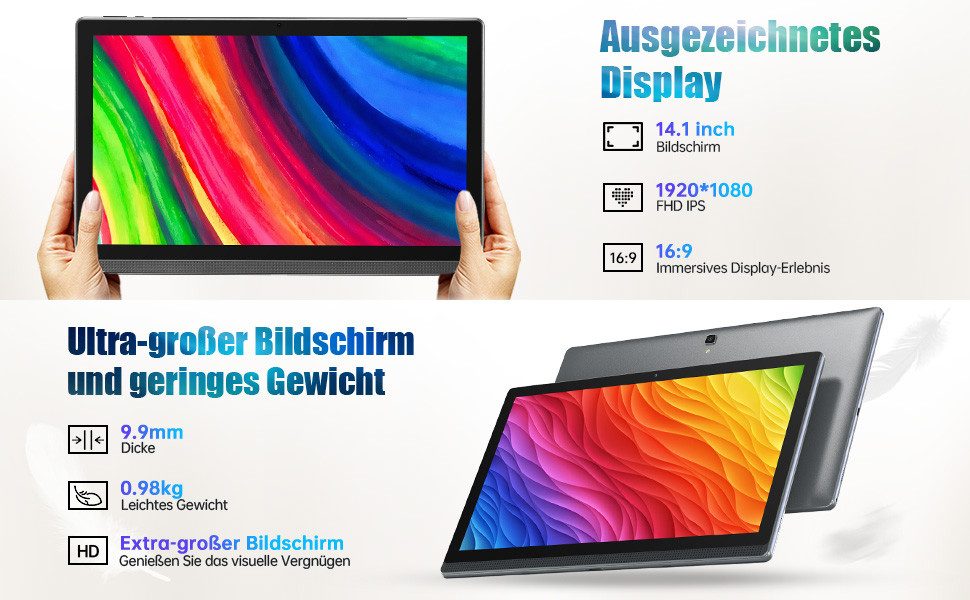 MESWAO MESWAO MES-B1 Tablet 14.1", 6GB+128GB, Android 13, Helio G99 Tablet