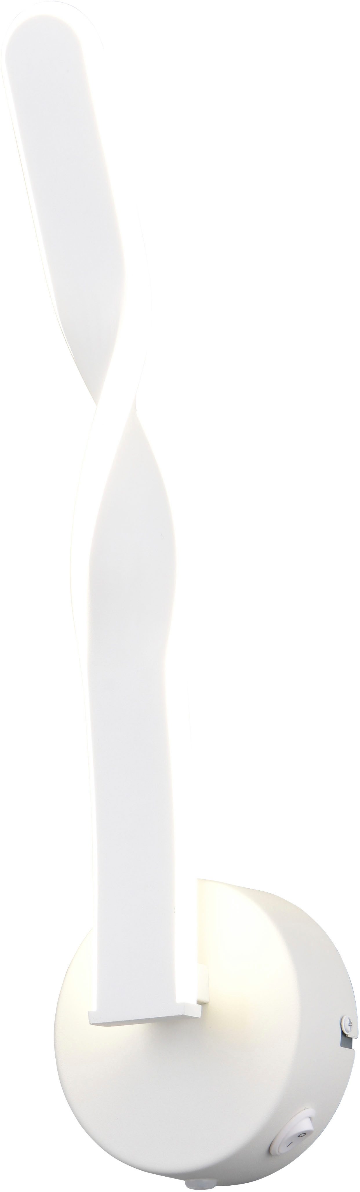 Reality Leuchten LED Wandleuchte GINKO, LED Wandlampe mit Schalter, 11W 1250 Lumen 4000K kaltweiß, Ein-/Ausschalter, LED fest integriert, Kaltweiß, On/Off Kippschalter, elegant geschwungene LED Elemente Höhe 45,5cm