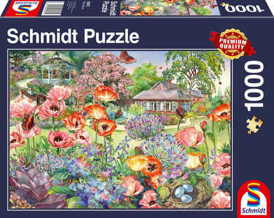 Schmidt Spiele Puzzle Blühender Garten, 1000 Puzzleteile, Made in Europe