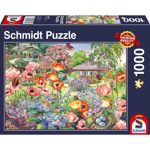 Schmidt Spiele Puzzle Blühender Garten, 1000 Puzzleteile, Made in Europe