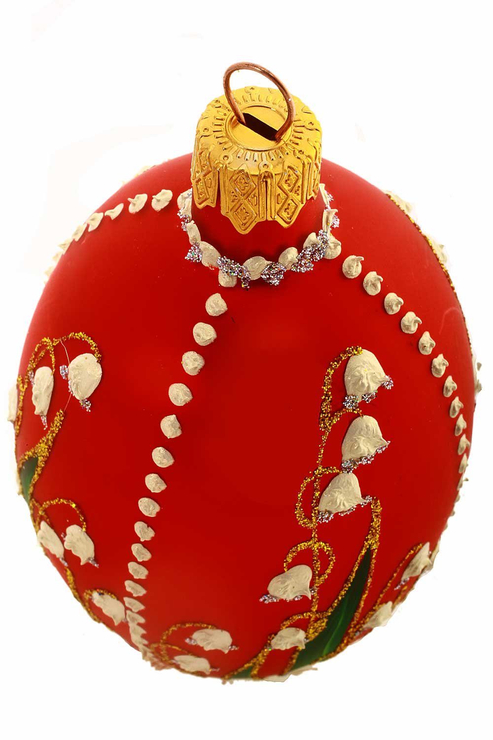 Maiglöckchen Osterhase Osterei (1-tlg), mit handdekoriert Hamburger Dekohänger Weihnachtskontor mundgeblasen - -
