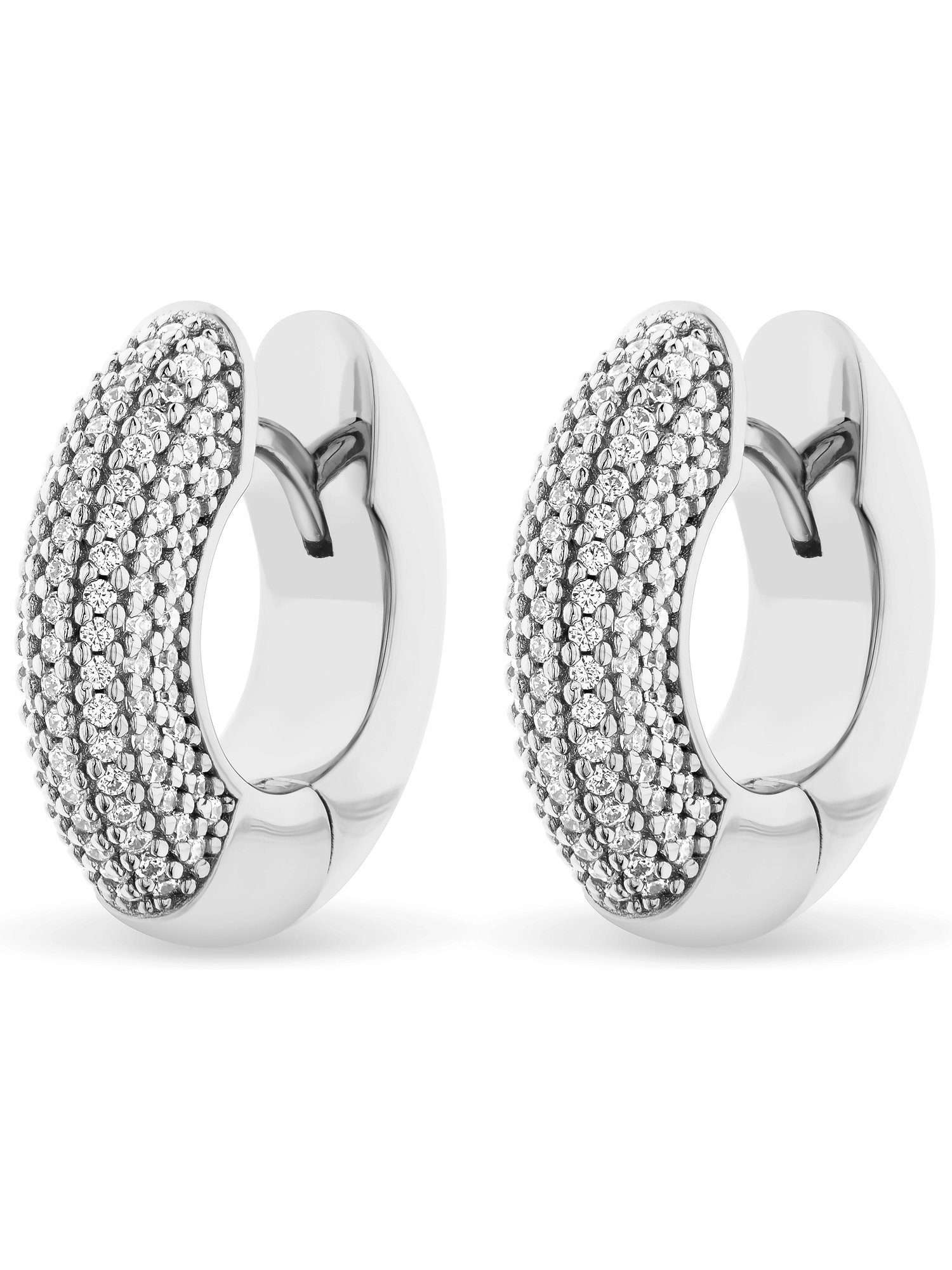 JETTE Paar Creolen JETTE Damen-Creolen 925er Silber 218 Zirkonia (Paar), GLAM