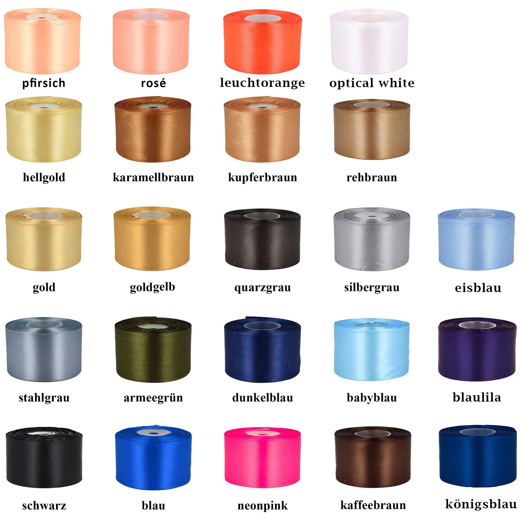 maDDma Satinband 27m Satinband 50mm Geschenkband Dekoband Verpackungsband, perlweiß