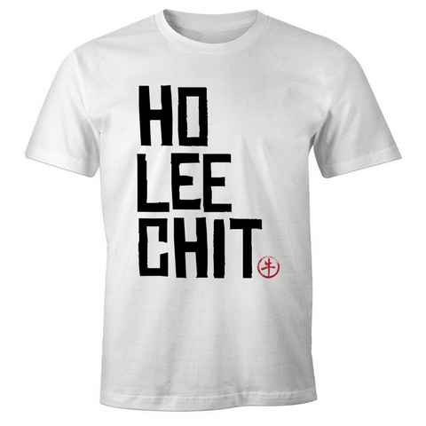 MoonWorks Print-Shirt Herren T-Shirt Spruch Ho Lee Chit Holy Shit Fun-Shirt Moonworks® mit Print