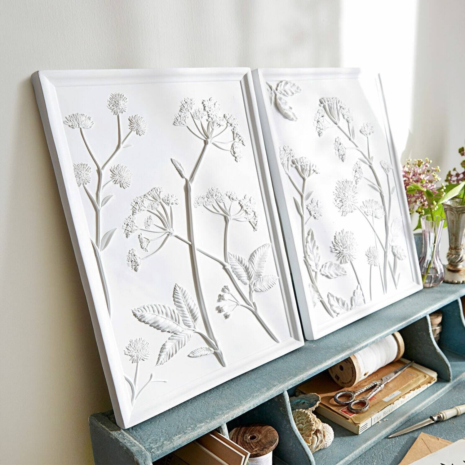 Mirabeau Wanddekoobjekt Bild 2er Set Carrefour weiß