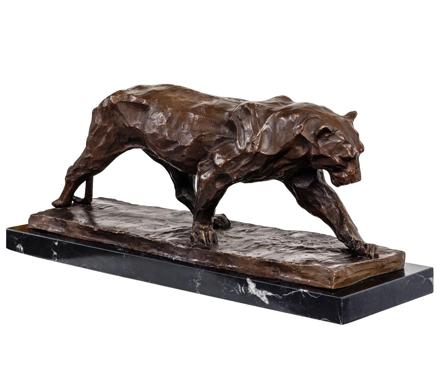Aubaho Skulptur Bronze Panther 52cm nach Barye Antik-Stil Replik Kopie