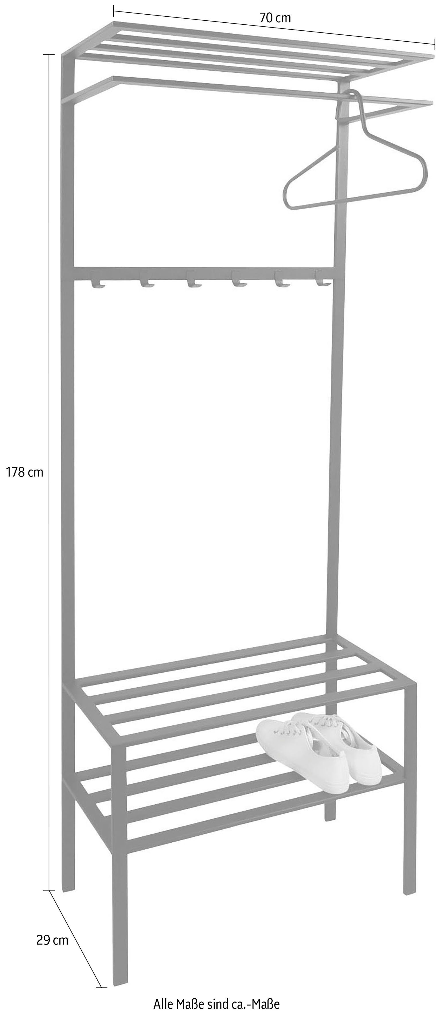 Spinder Design Garderobenständer Ivar, Metall, Breite 70 cm