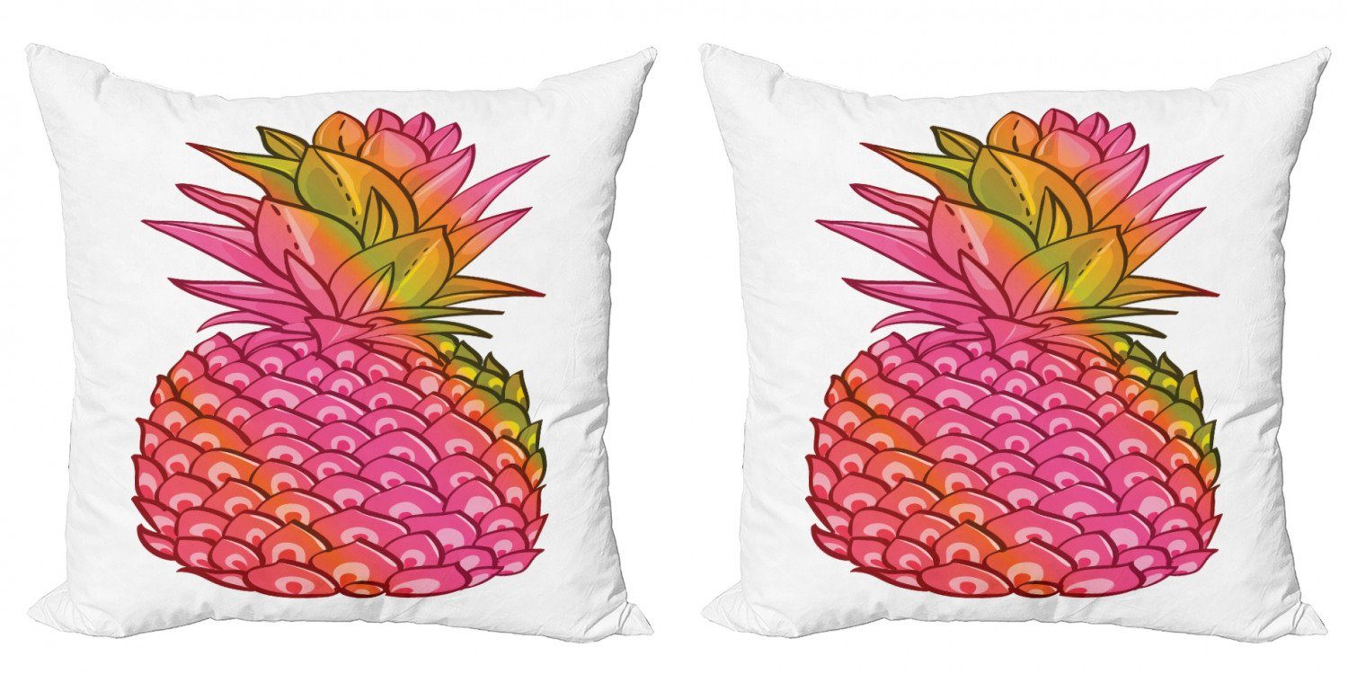 Kissenbezüge Modern Accent Doppelseitiger Digitaldruck, Abakuhaus (2 Stück), Ananas Tropical Bio-Frucht