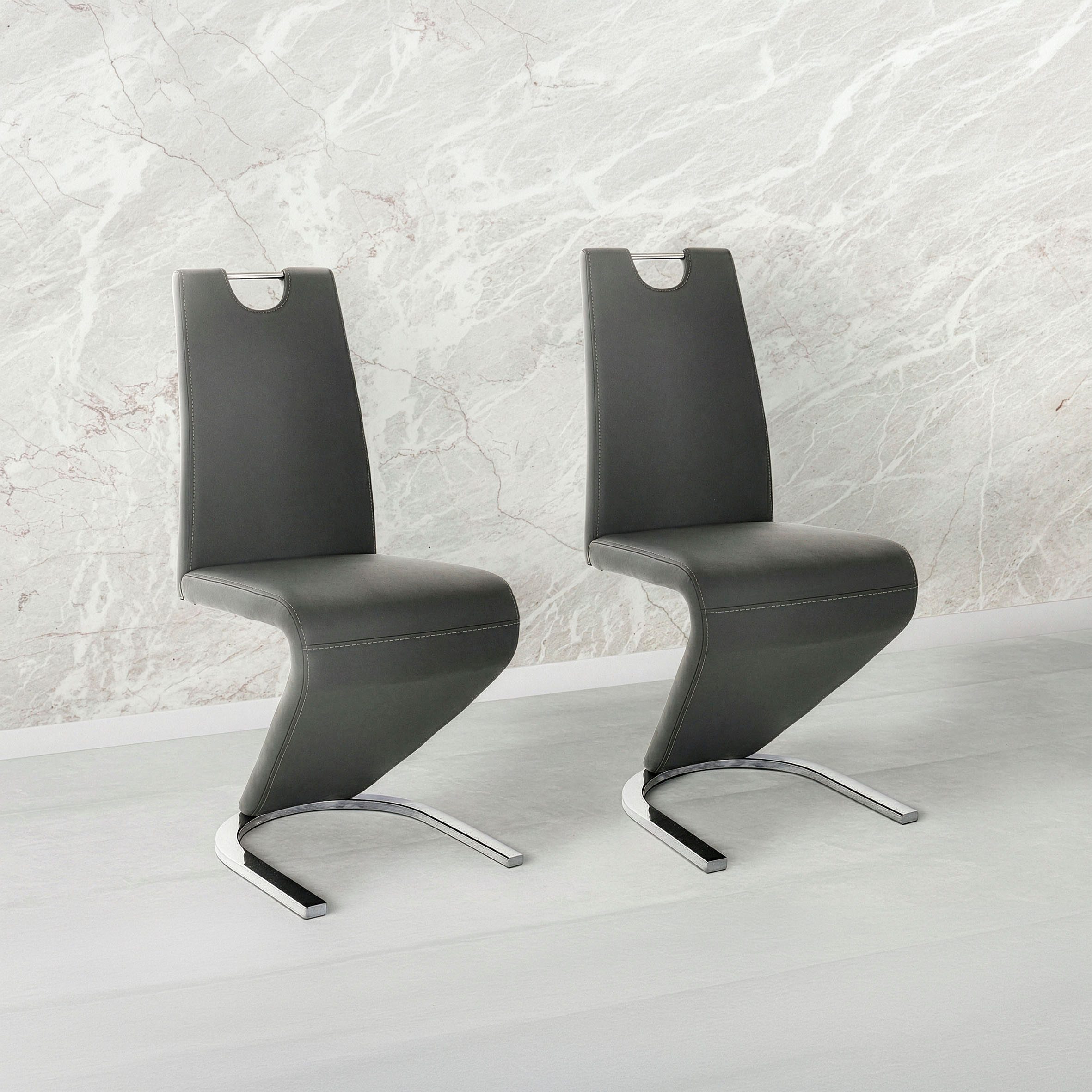 Home affaire Esszimmerstuhl Monza (Set, 2 St), Bezug in Kunstleder, Rückenlehne mit Griff zum einfachen Zurückziehen