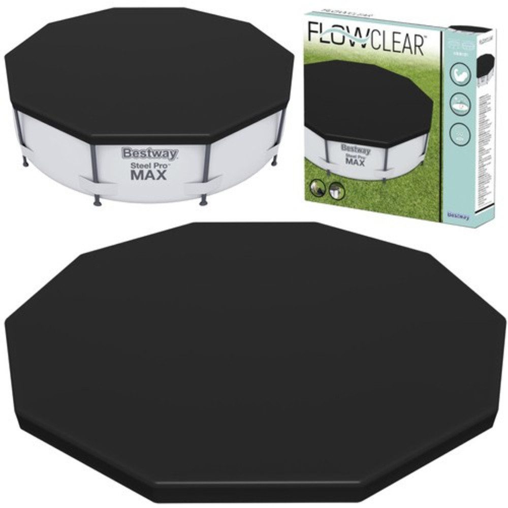 Bestway Pool-Abdeckplane Abdeckung für Rahmenpool (Spar-Set, 1-St., Wärmeisolierung), Deckt Pools mit 305 cm Ø zuverlässig ab, verhindert Schmutz