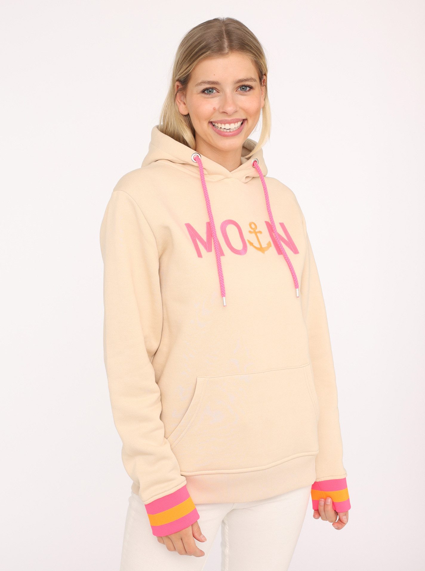 Zwillingsherz Hoodie "Rahel" Mit Kontrastbündchen und günstig online kaufen