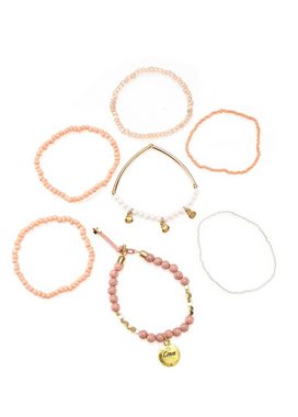 LASCANA Armketten Set Perlenarmband Set, elastisches Armband mit Anhänger, Armband Set