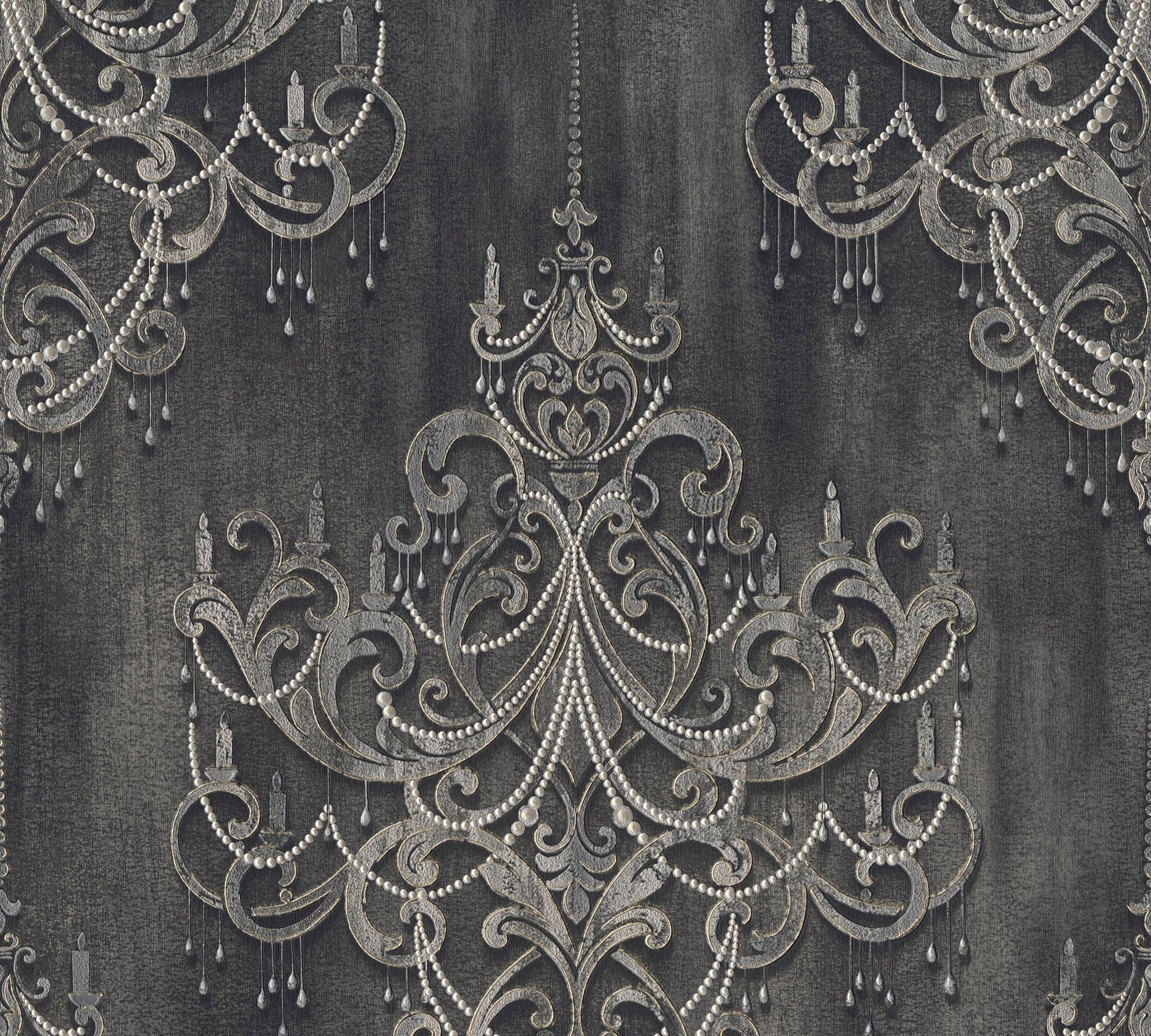 living walls Vliestapete Mata Hari, Ornament ornamental, gemustert, Tapete Barock grau/schwarz strukturiert, Barock