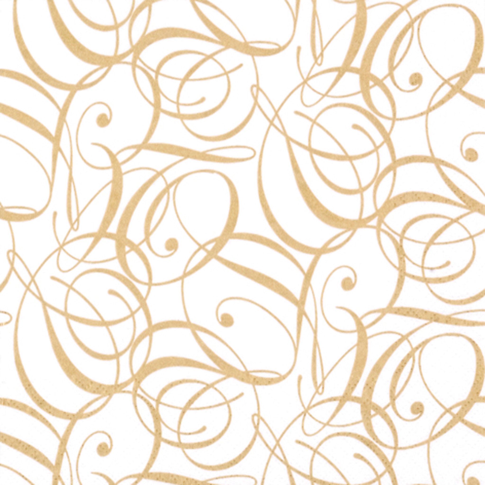 ti-flair Papierserviette, Servietten Papier 33x33cm 3-lagig mit goldenem Ornamentmuster 20 Stk.