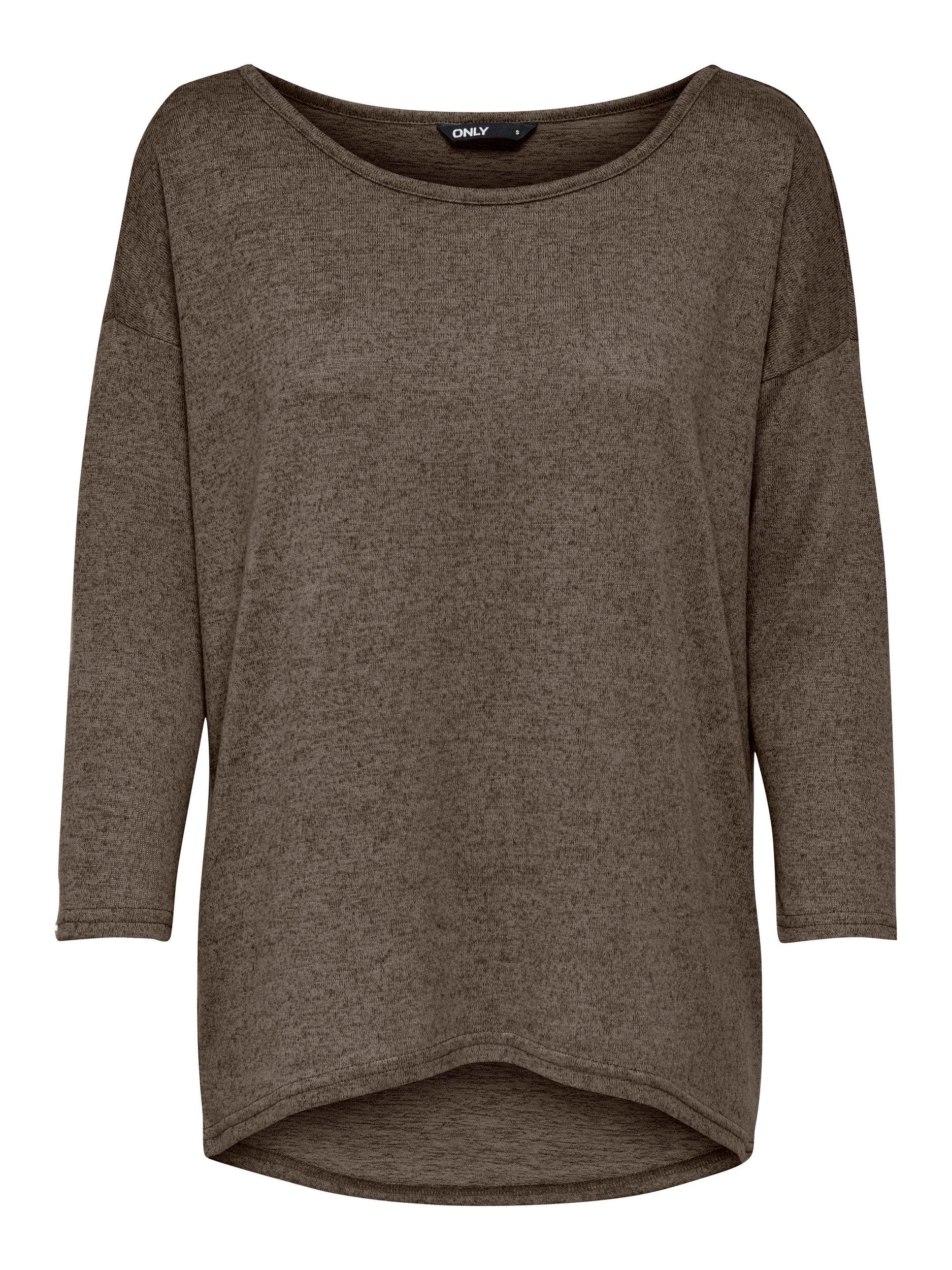 Brown TOP 4/5 SOLID ONLY ONLELCOS Major 3/4-Arm-Shirt
