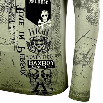 Baxboy Longshirt Baxboy Herren Longsleeve All Over Plakativer Front & Back Print 708
