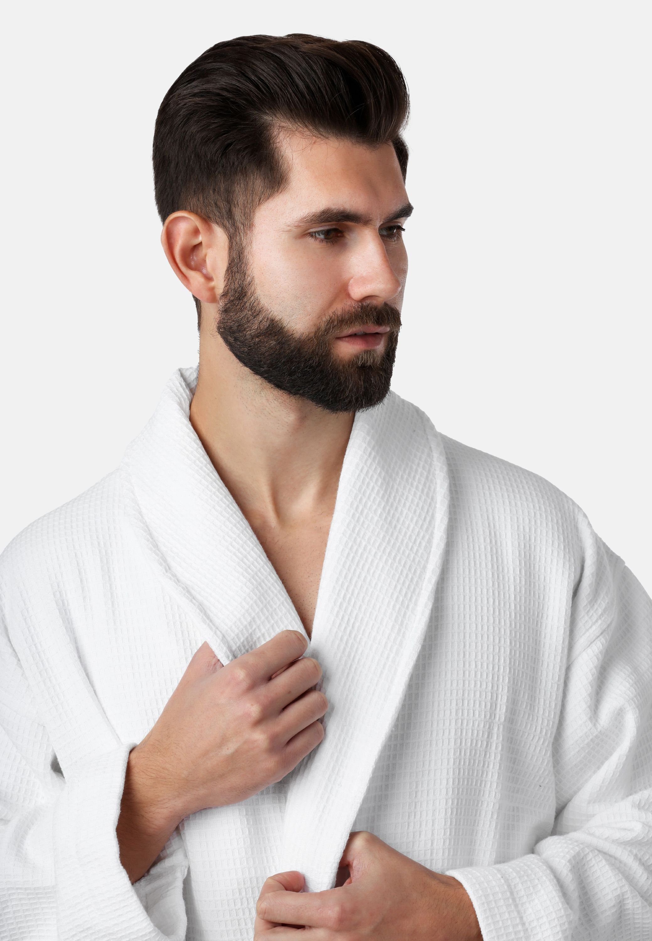 Ladeheid Bademantel Herren Bademantel - Waffelpiqué günstig online kaufen