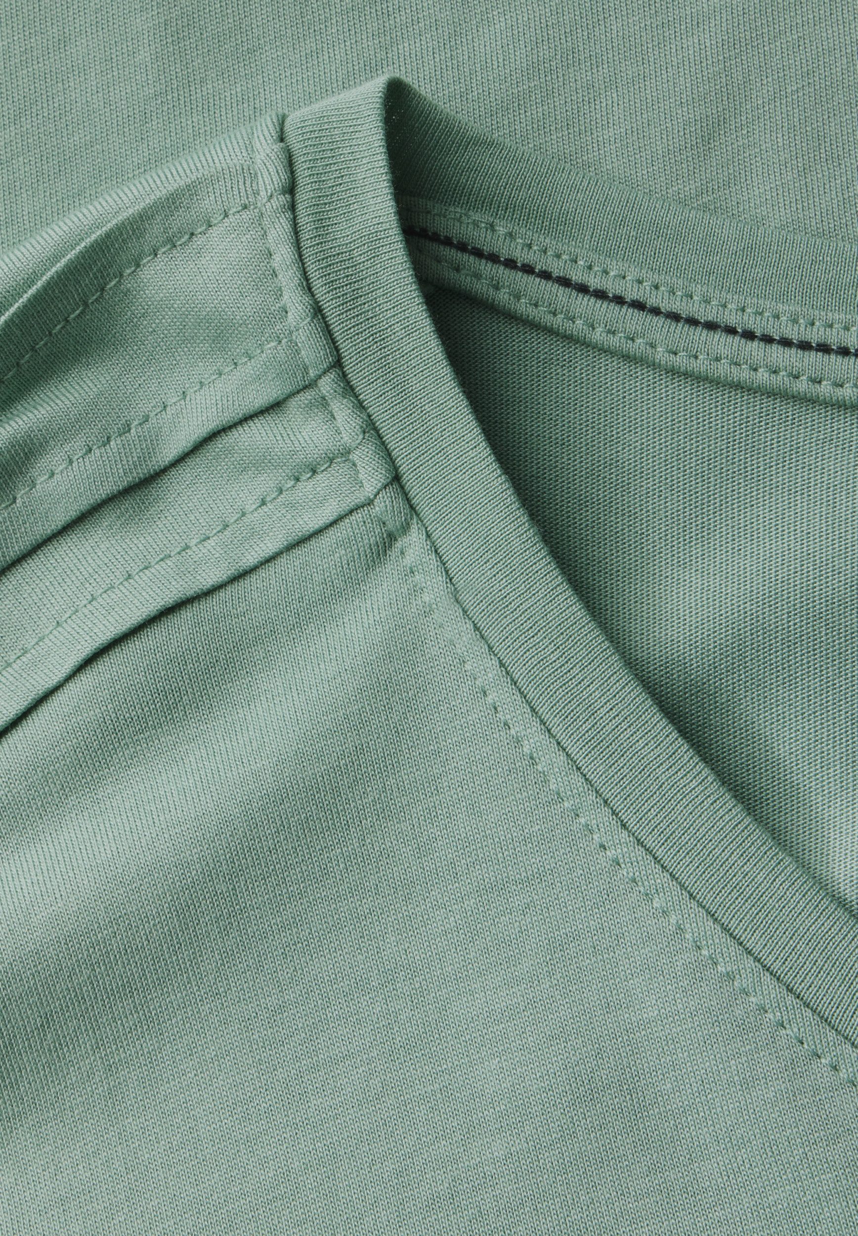 CECIL T-Shirt NOS Solid Deco Shoulder Shirt matcha green günstig online kaufen