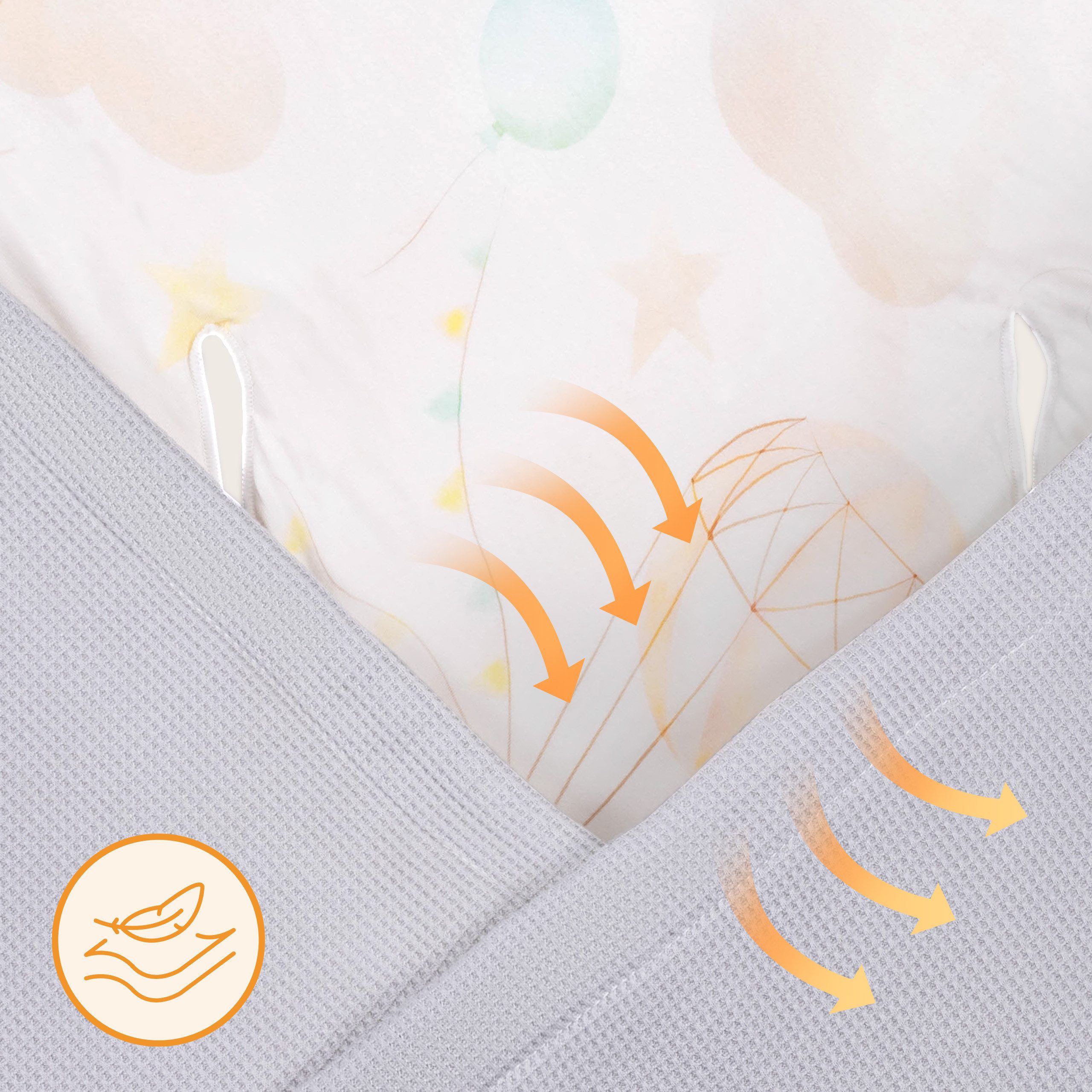 Kinderdecke TRAVEL SWADDLE BLANKET, lionelo, Hypoallergene Materialien/Bambus und Baumwolle/TOG 2,5 – Bild 5 von 5