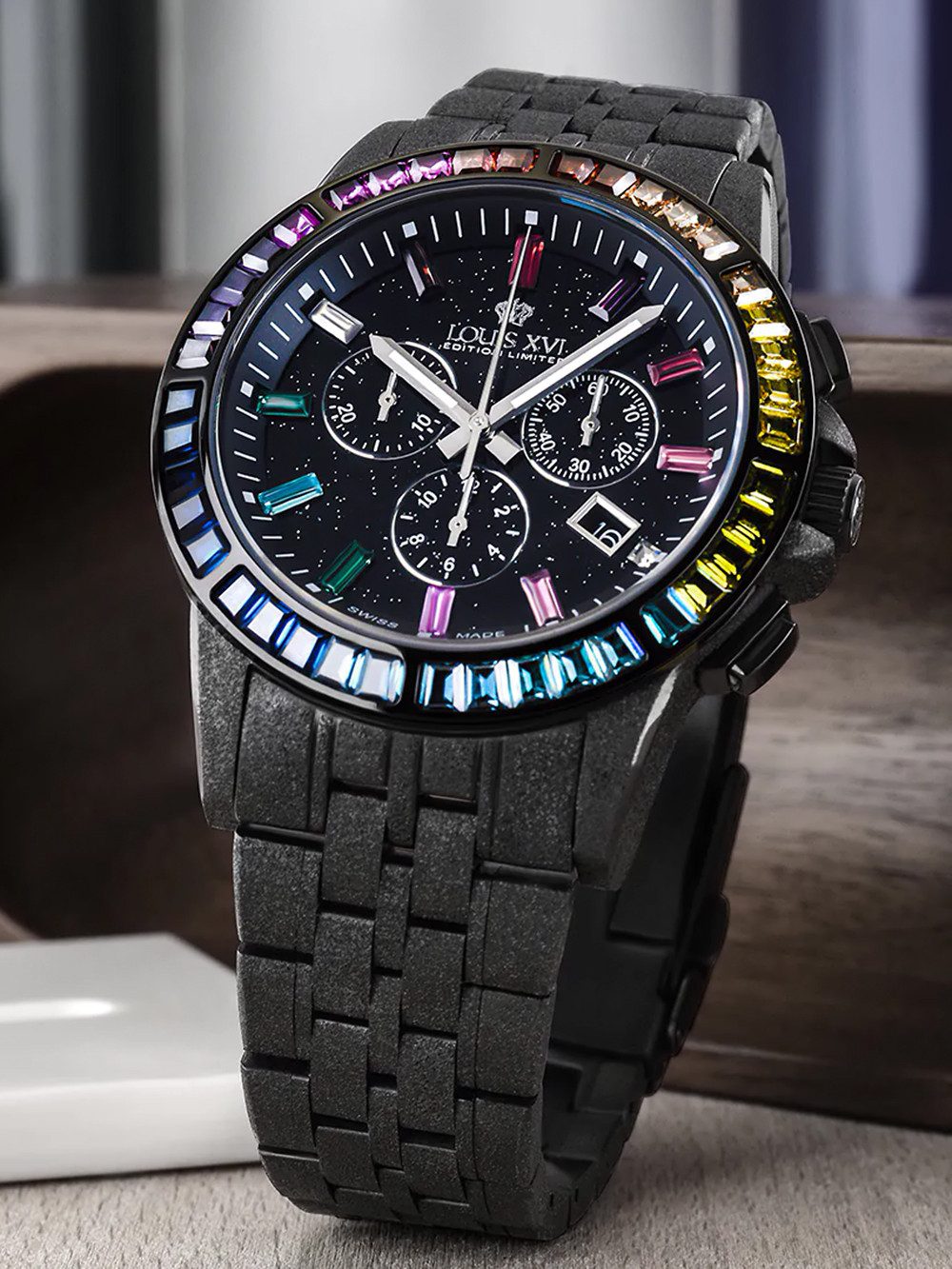LOUIS XVI Quarzuhr Louis XVI LXVI1129 Herrenuhr Majeste Frosted Iced Out Chrono Louis XVI LXVI1129 Herrenuhr Majeste Frosted Iced Out Chrono