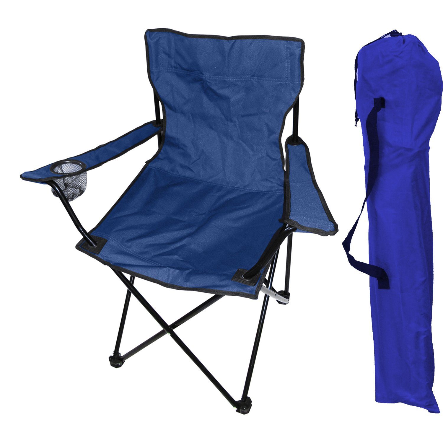 Klappstuhl Anglersessel Campingstuhl Getränkehalter Campingstuhl Tasche Blau