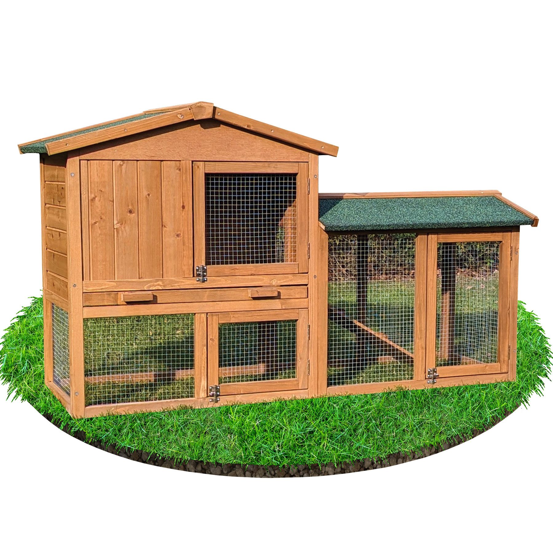 NYVI Kleintierstall Hasenstall mit Auslauf - Kleintierstall mit Gehege - 14 günstig online kaufen