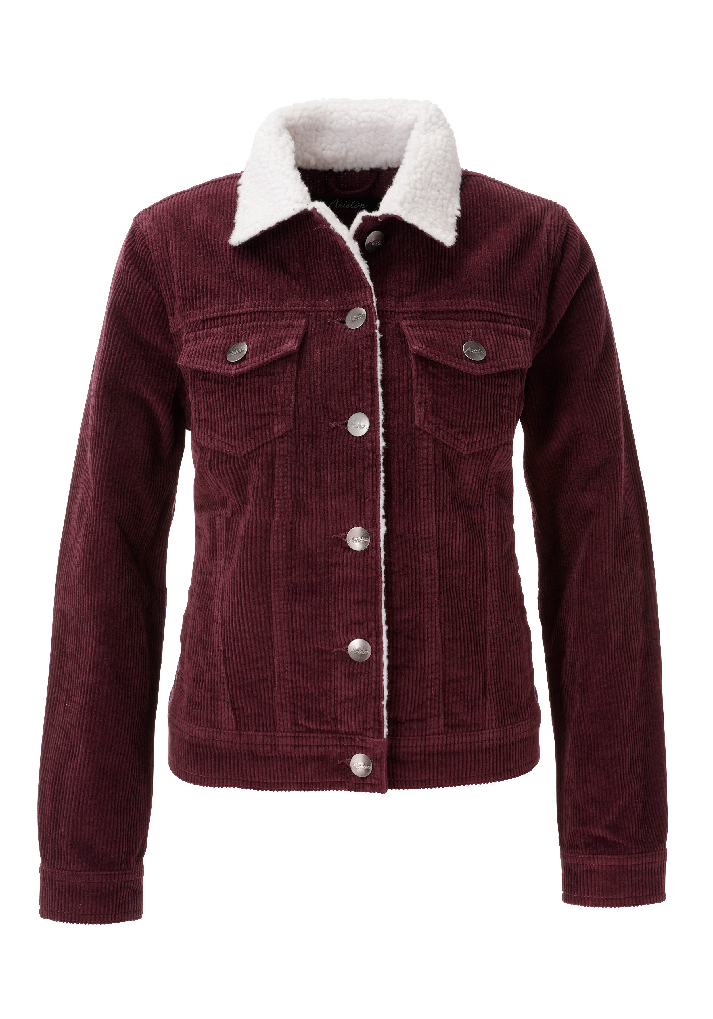 Aniston CASUAL Cordjacke mit weichem Teddy-Plüsch am Kragen - NEUE KOLLEKTION – Bild 5 von 5