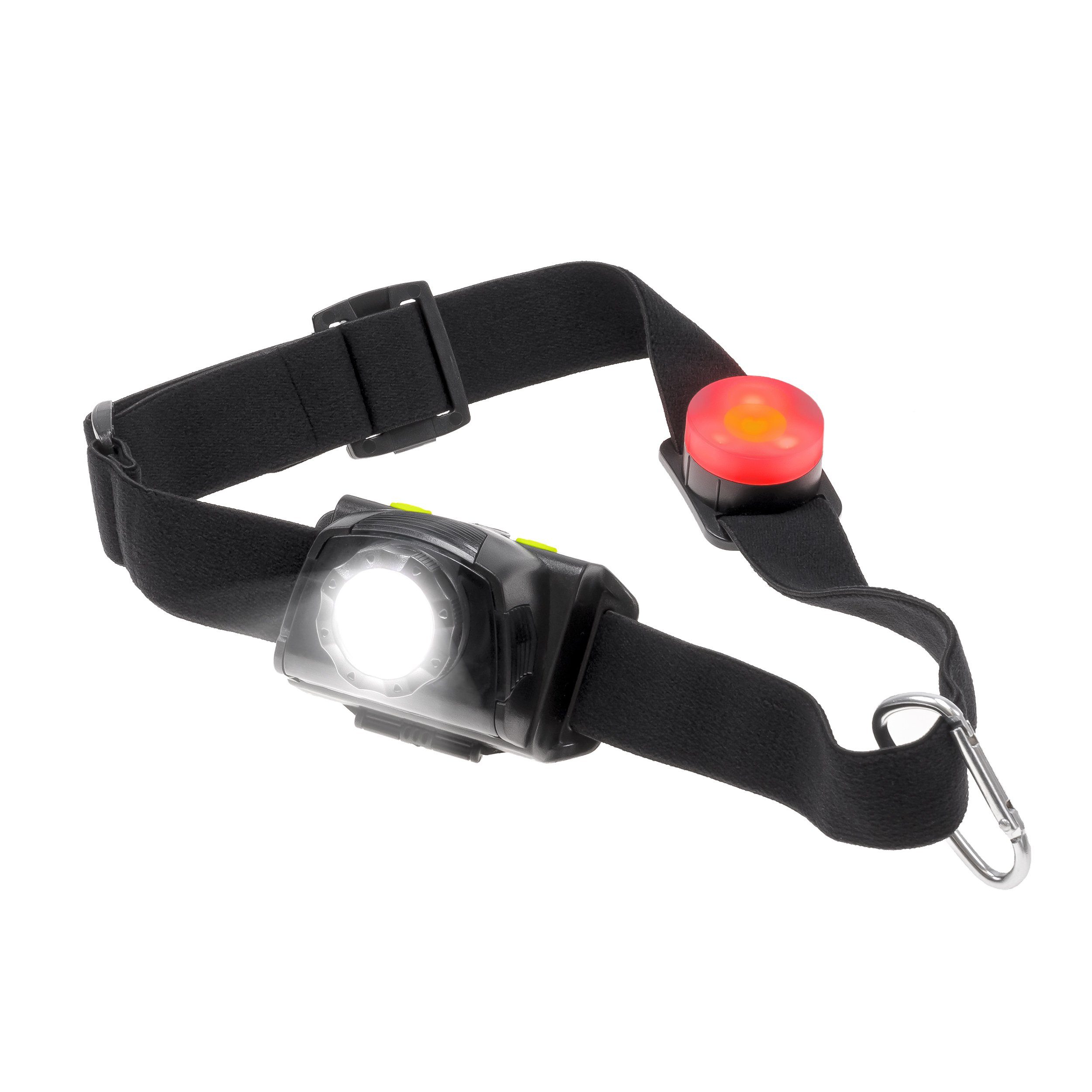 kamelshopping Blink-Funktion LED Stirnlampe Batterien, Rücklicht, inkl. Leuchtstärke LED 3-stufige mit Lichtstrahl, + Stirnleuchte verstellbarer