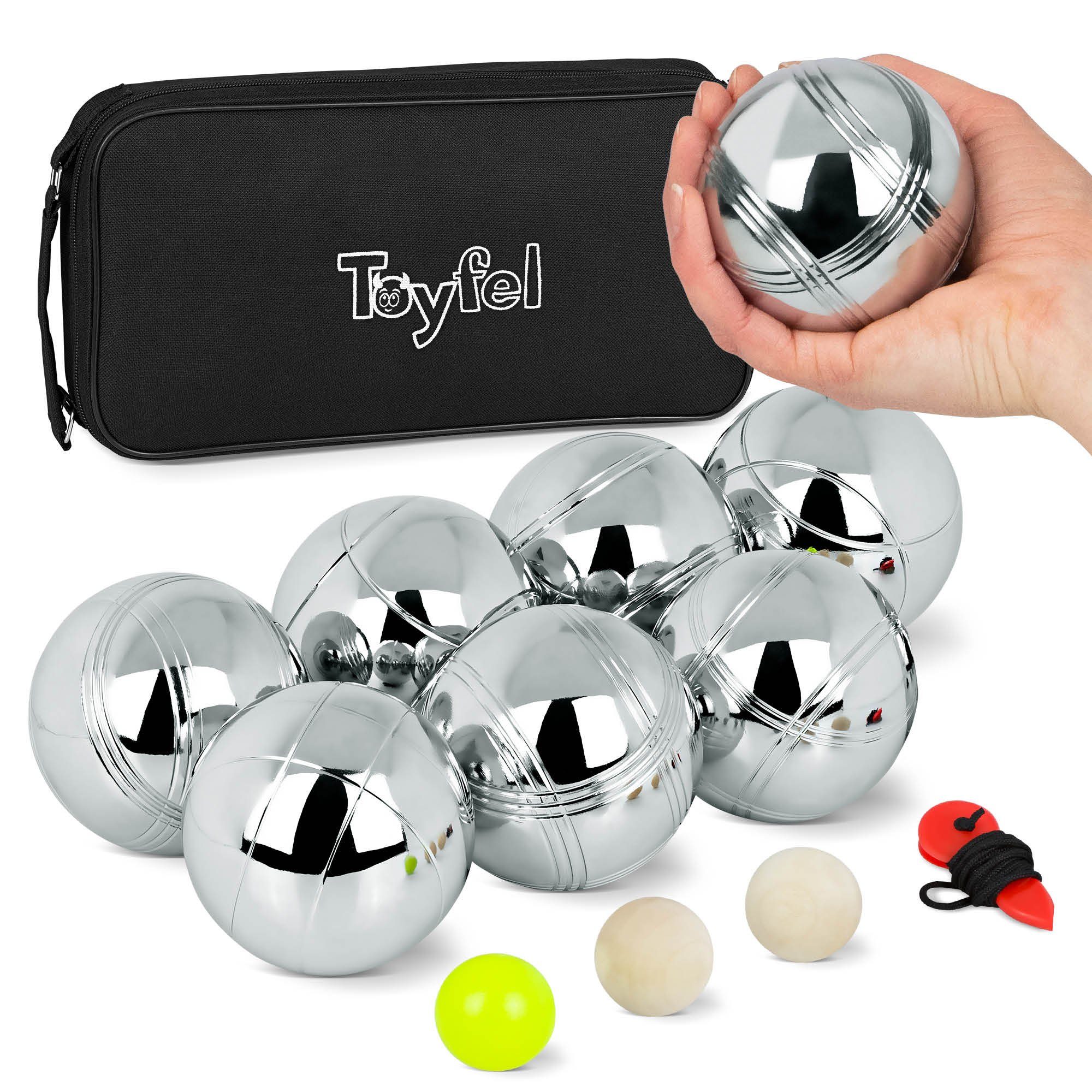 Toyfel Spiel, Levy, Boccia Set mit 8 Metall Kugeln