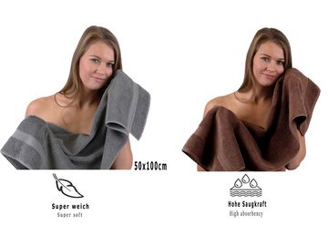 Betz Handtuch Set 10-TLG. Handtuch-Set Premium, 100% Baumwolle, (Set, 10-tlg), Farbe Anthrazit & Nussbraun