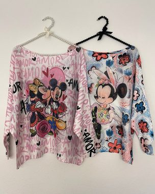 ITALY VIBES Langarmshirt MINNIE - Shirt langarm - leichter Pullover - Print Micky Mouse - ONE SIZE passt hier Gr. XS - L