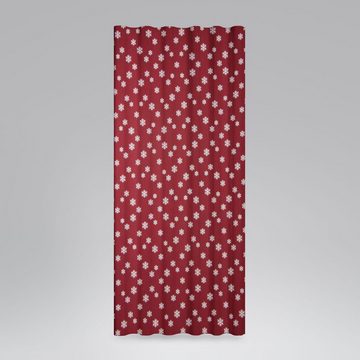 Vorhang SCHÖNER LEBEN. Vorhang Smok-Schlaufenband Schneeflocken rot weiß 245cm, SCHÖNER LEBEN., (1 St), blickdicht, Baumwolle, handmade, made in Germany, vorgewaschen