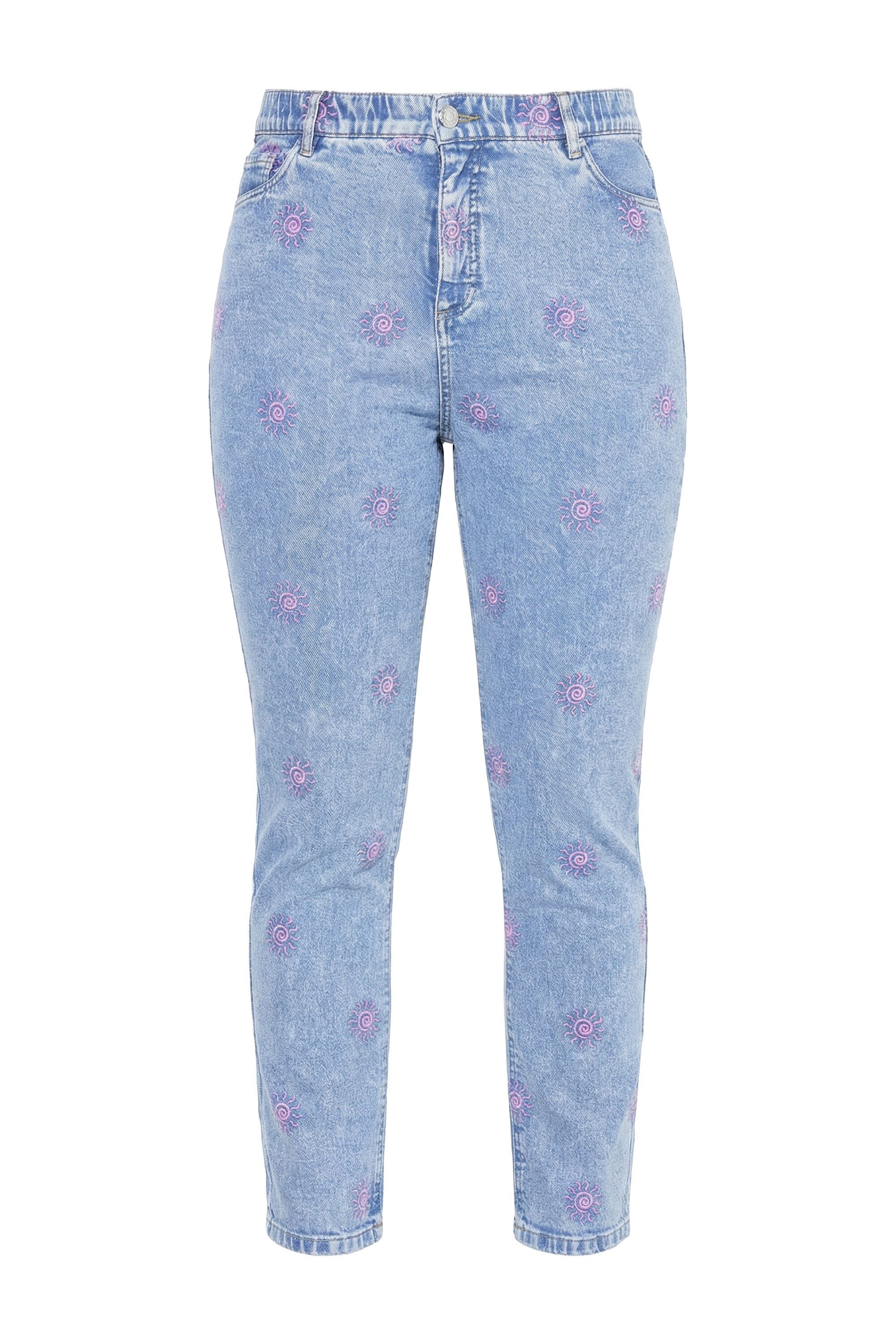 Studio Untold Regular-fit-Jeans Mom-Jeans Stretchdenim allover SUN-Stickerei