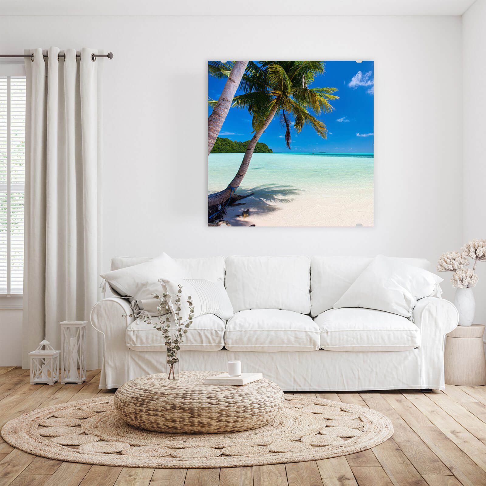 Primedeco Glasbild Wandbild Quadratisch Strand mit günstig online kaufen