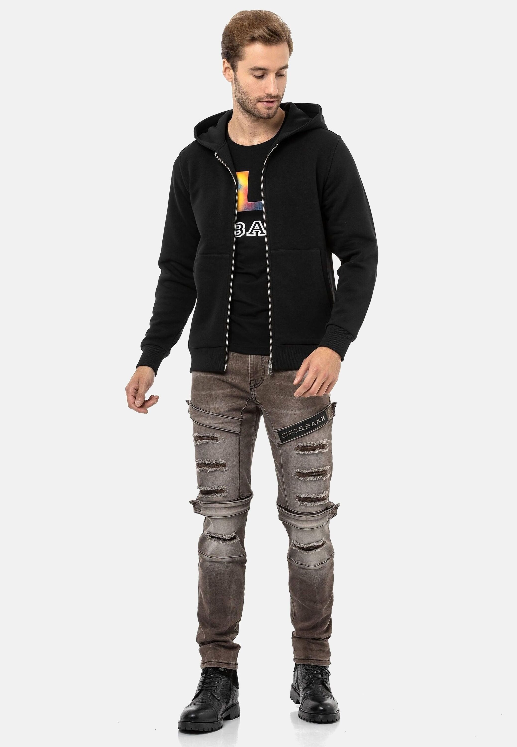 Cipo & Baxx Sweatjacke Jacken (1-tlg) mit Kapuze, CL556 – Bild 4 von 4