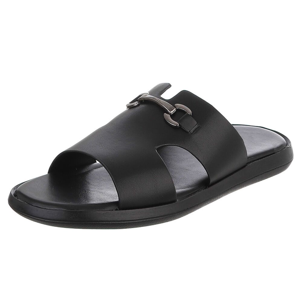 Herren Pantolette mit Metall-Detail, Sommerkomfort Sandale