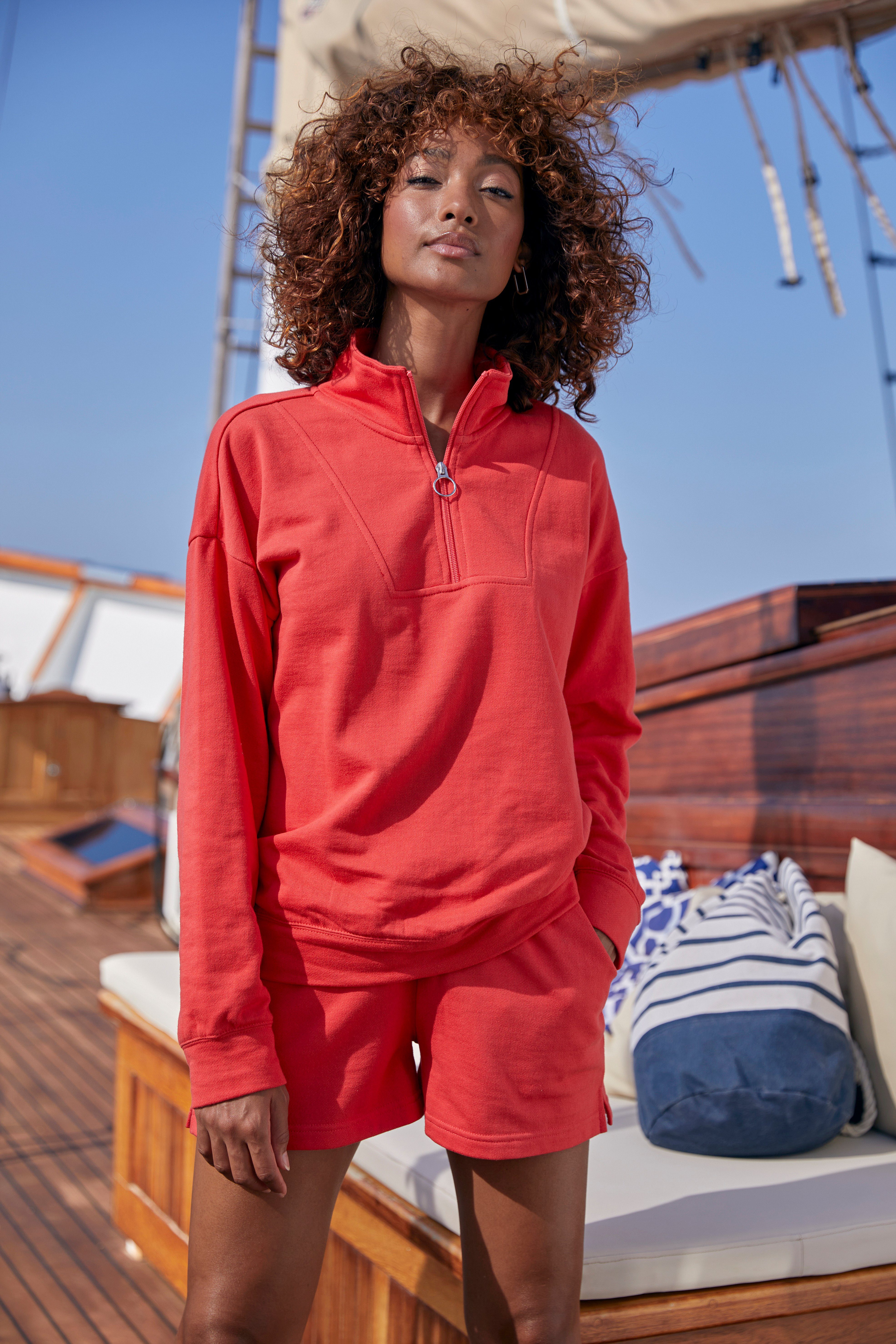 H.I.S Sweatshorts im rot Loungeanzug Loungewear, maritimen Stil