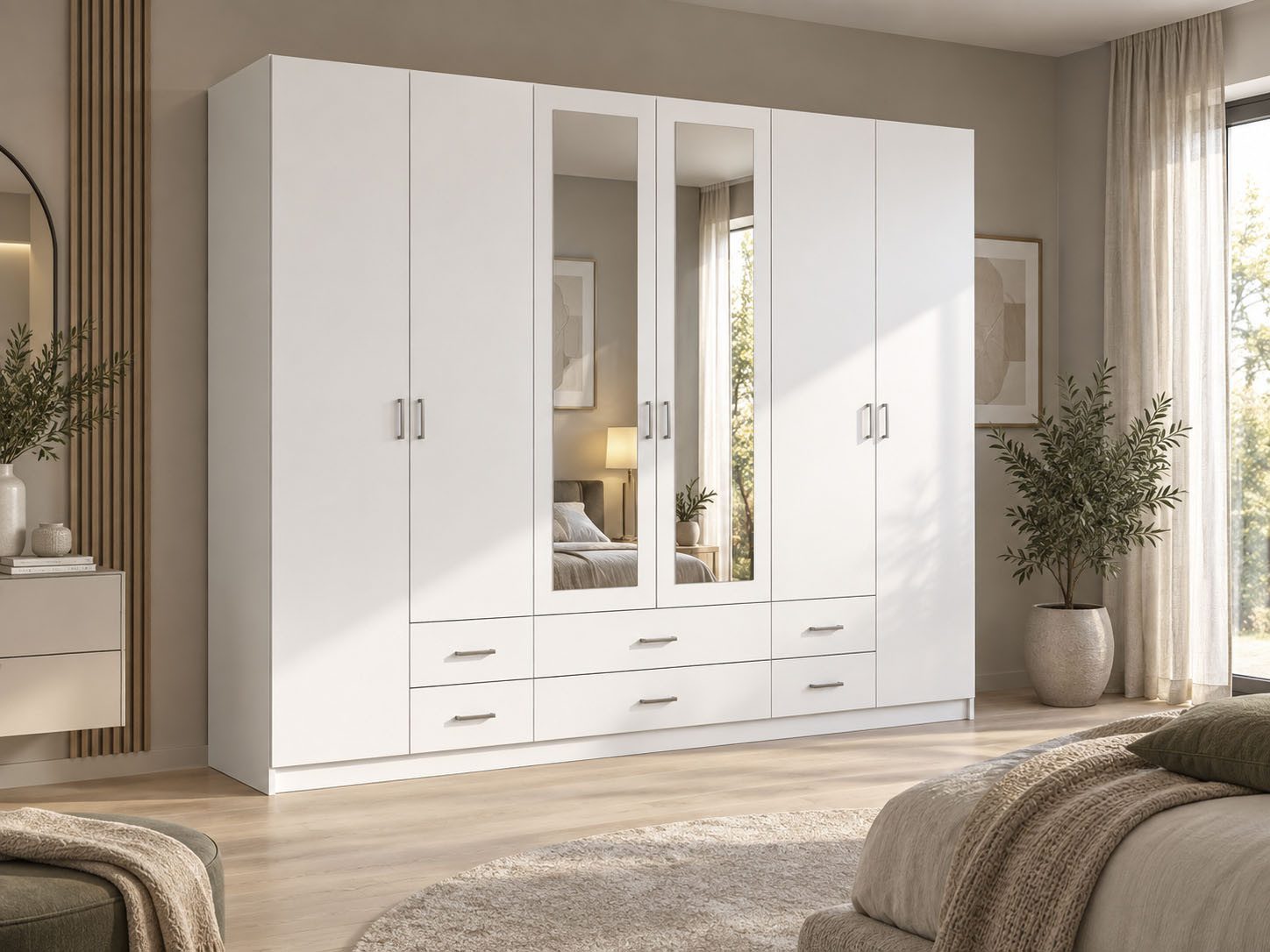 rauch Kleiderschrank Schrank Garderobe Ankleide GAMMA Breiten 181/271 cm (in 3 Ausstattungen BASIC/CLASSIC/PREMIUM (inkl. SOFT-CLOSE-Funktion) verschiedene Grif – Bild 2 von 5