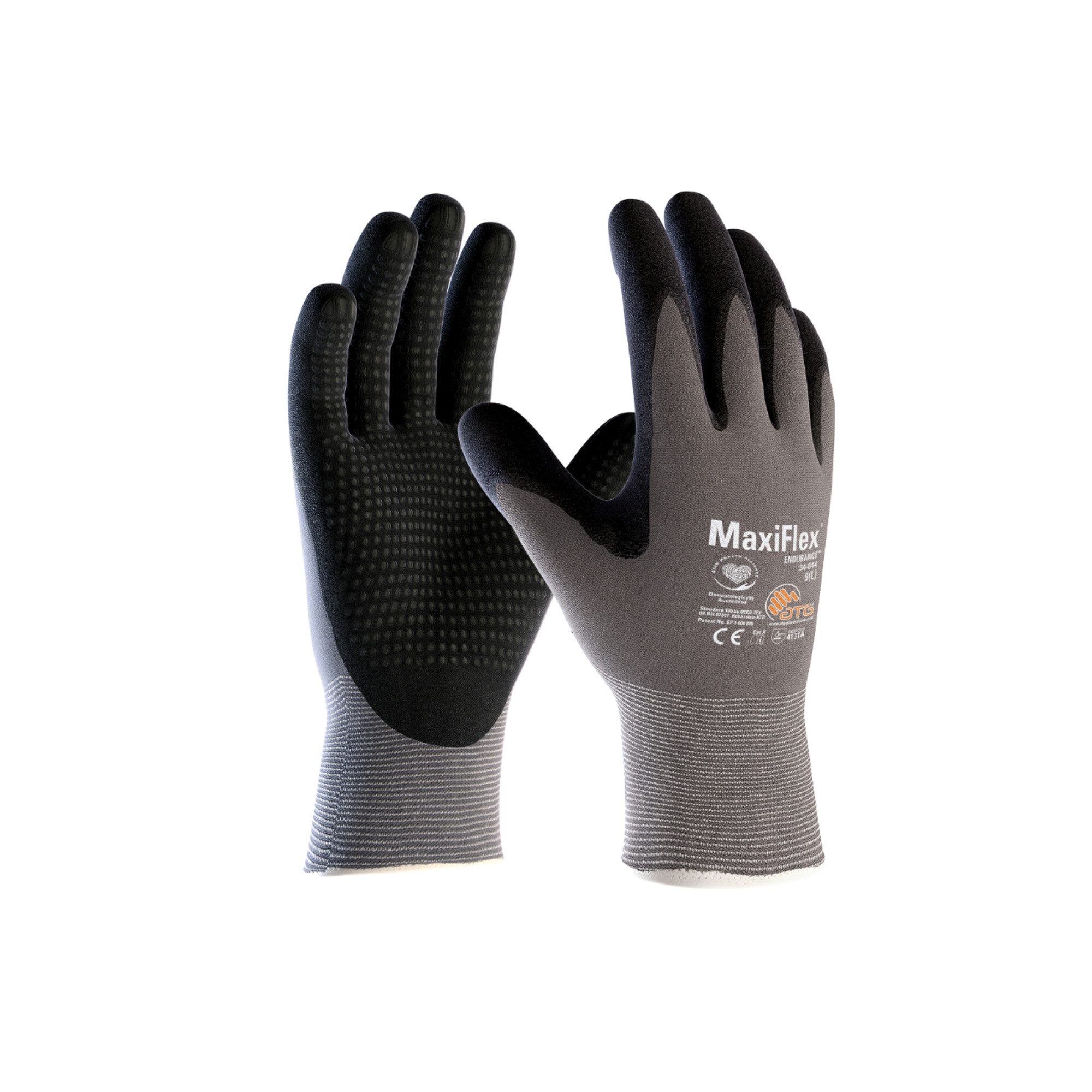 ATG Nitril-Handschuhe Handschuh MaxiFlex Endurance 2442-8 grau/schwarz Gr. 8 (12 Stück)