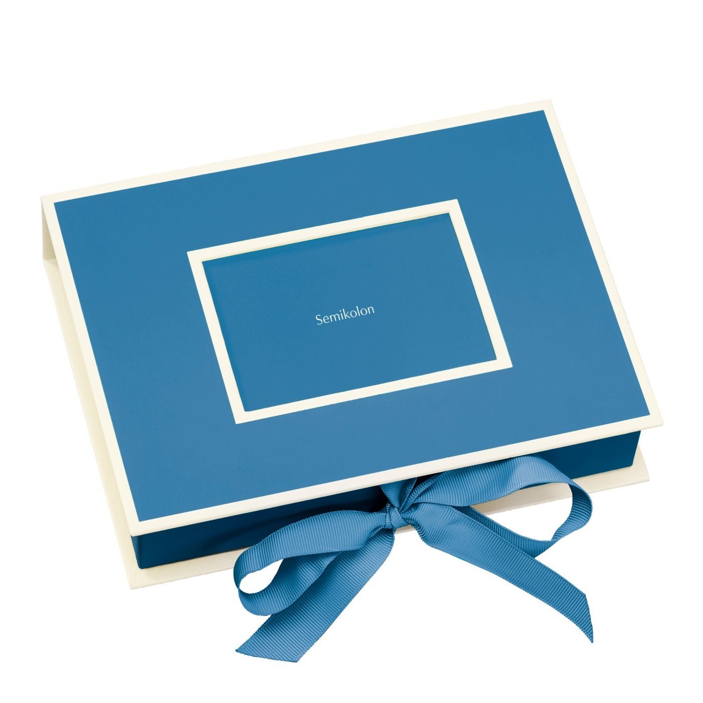 Semikolon Fotobox In Handarbeit gefertigte Fotobox, Ideal als Gesche, Aufbewahrungsbox mit Einschubfenster azzurro