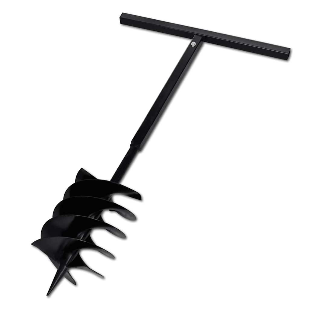 vidaXL Erdbohrer Bohrer mit Griff 200 mm Doppelspirale Schwarz, (1-tlg)