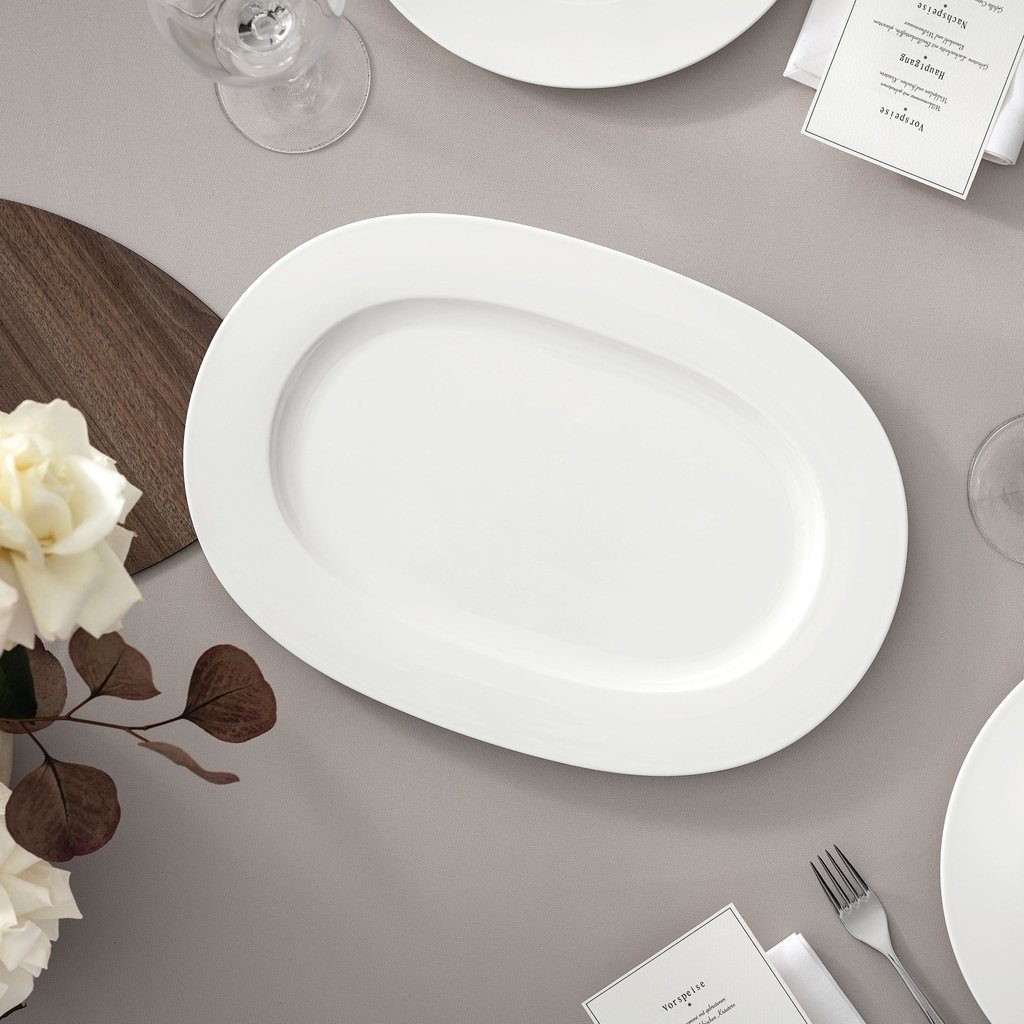 Villeroy & Boch Servierplatte Royal ovale Platte 41 cm, Porzellan, (1-tlg), Premium Bone Porcelain, 1 Stck, mikrowellensicher,spülmaschinenfest, M