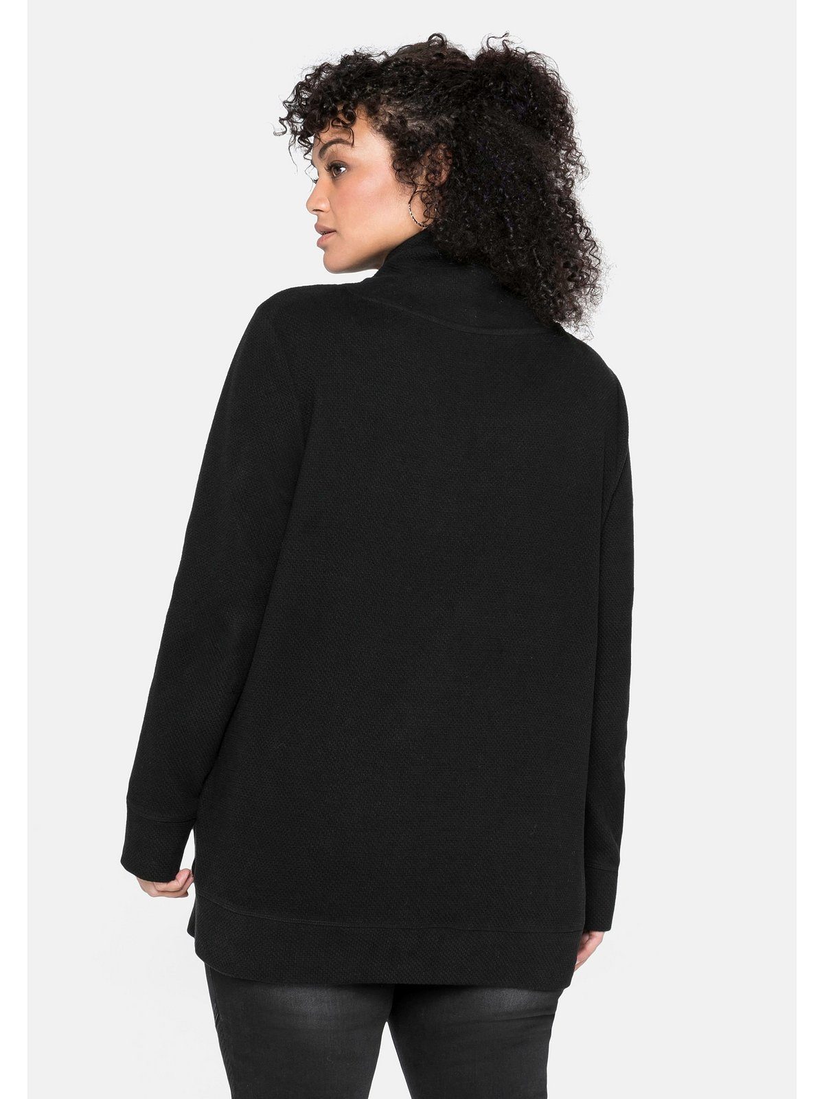 Sheego Sweatshirt Große in Größen schwarz Strukturqualität