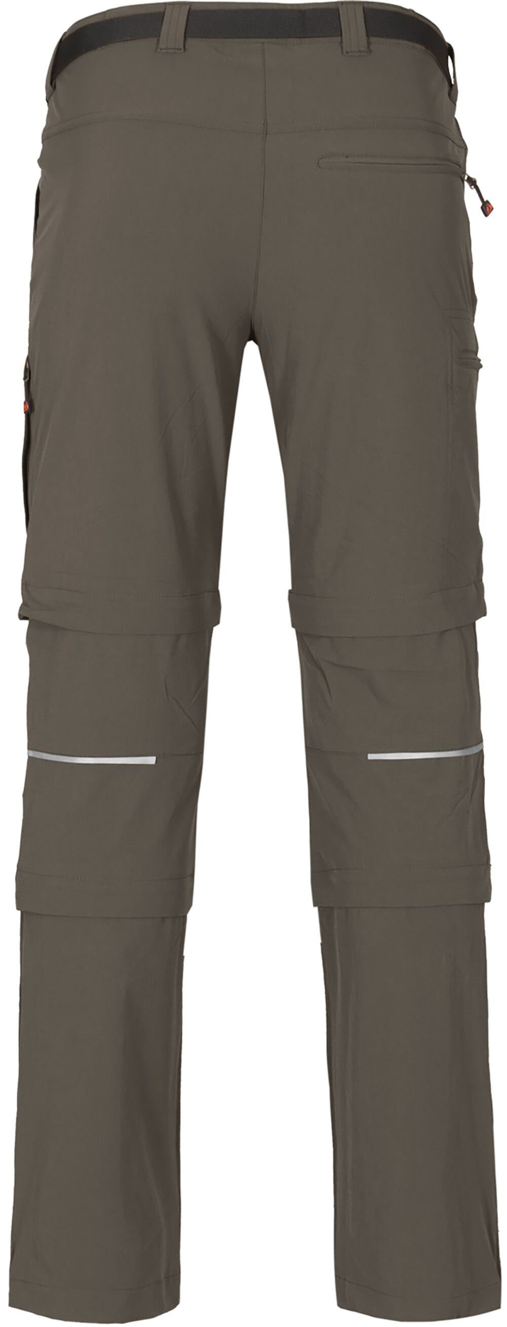 Kurzgrößen, Bergson braun/grün QUEENSLAND Zipp-Off Doppel Zip-off-Hose pflegeleicht, T-ZIPP vielseitig, Wanderhose, mit Herren