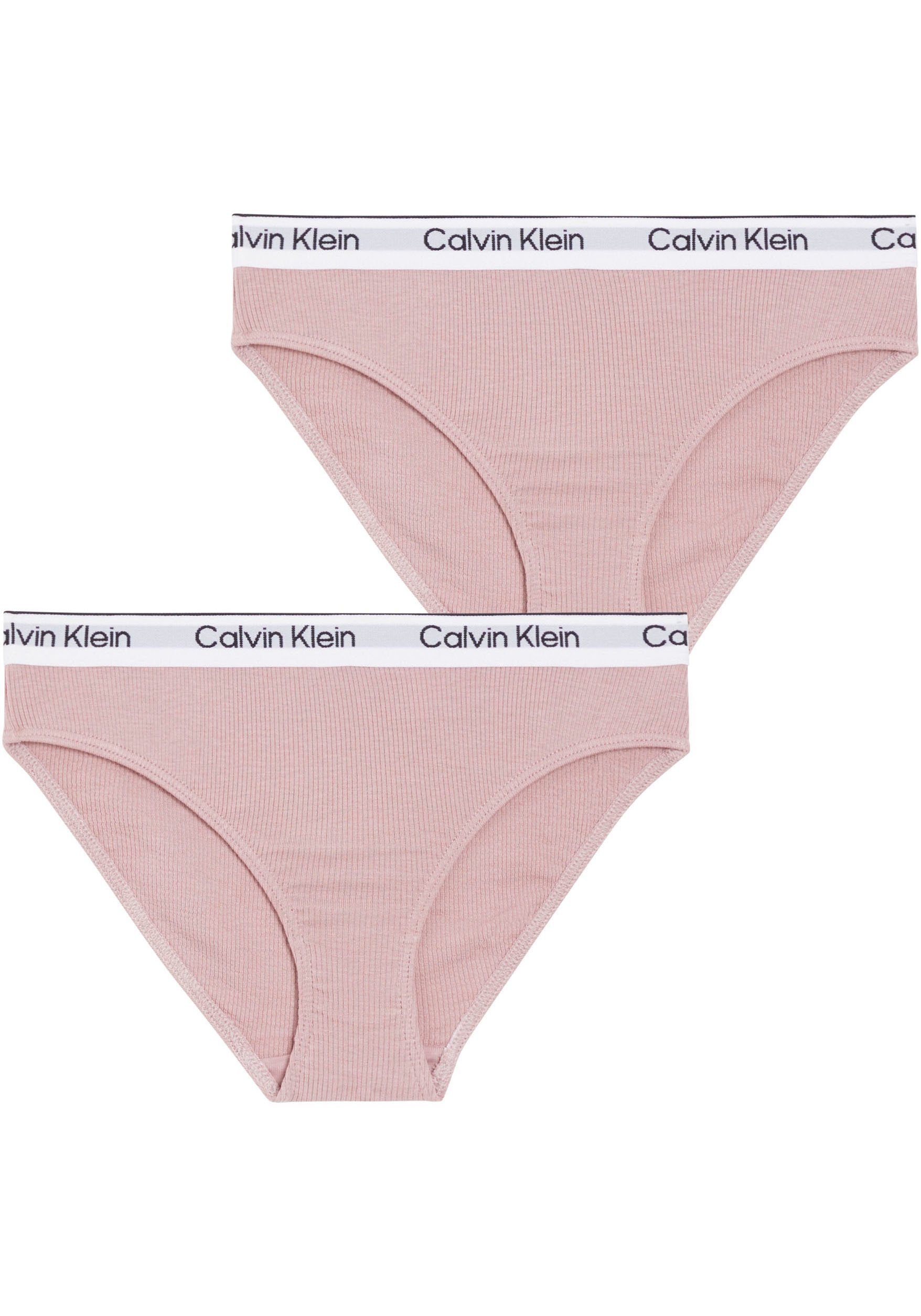 BIKINI elastischem Calvin Feinripp Jahren, 2-St., Klein 2er) Bikinislip bis (Packung, 2PK Modal-Baumwoll-Mix 16 Kinder Underwear aus