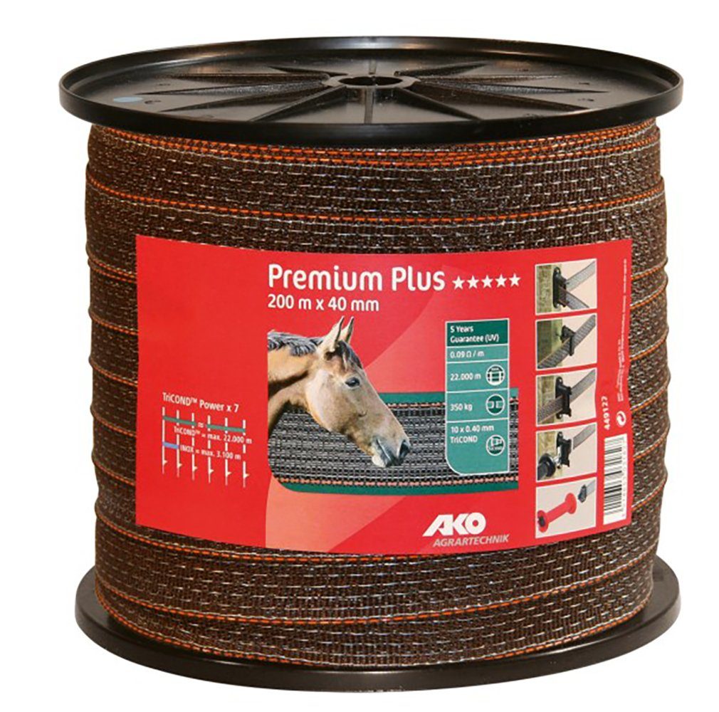 Weidenzaun Kerbl TriCond-Band, orange/braun, 10x0,40 TriC, 40 mm, 200 m, 449122