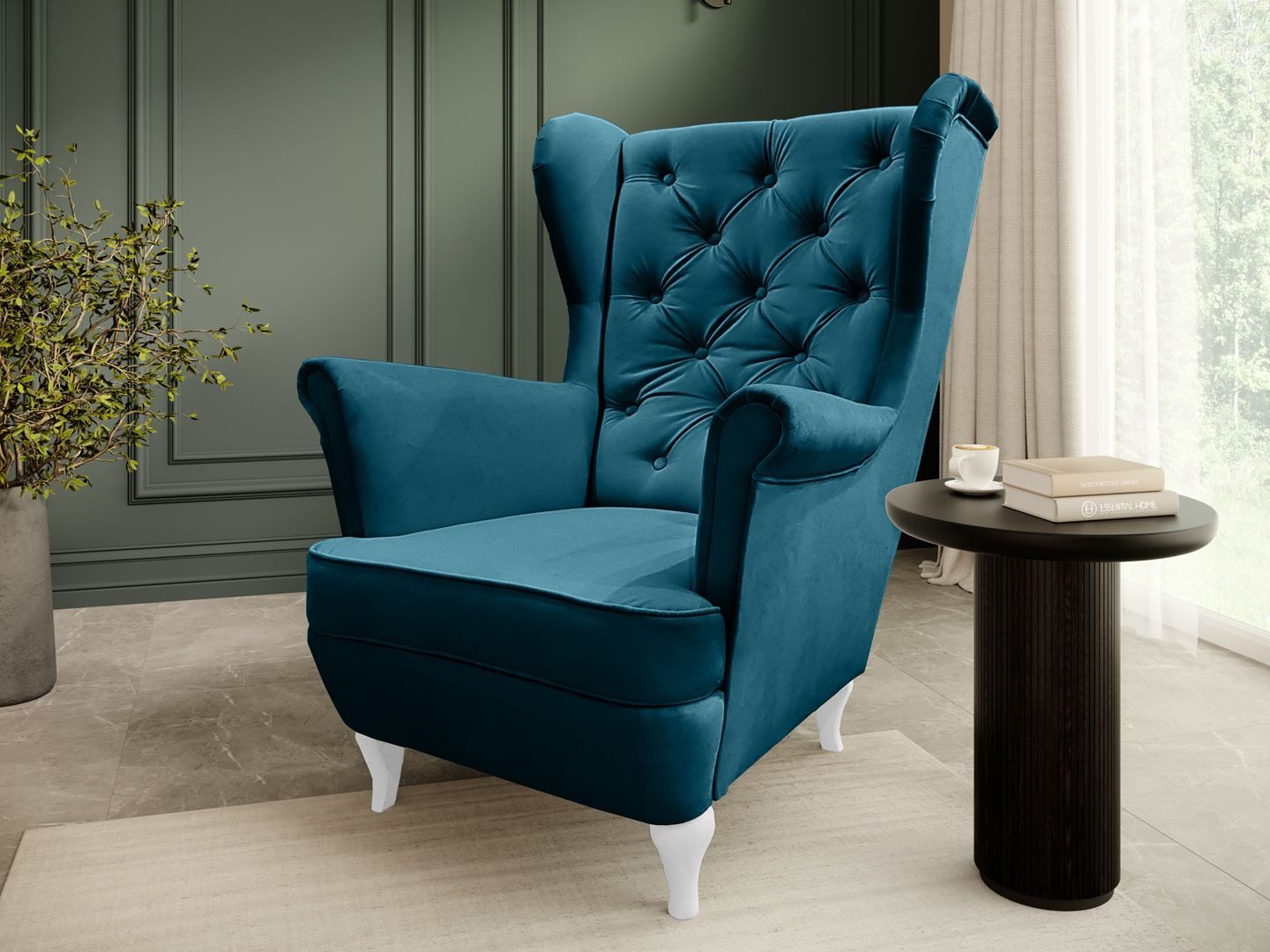 Beautysofa Ohrensessel Sessel FALCO Chesterfield Wohnzimmersessel günstig online kaufen