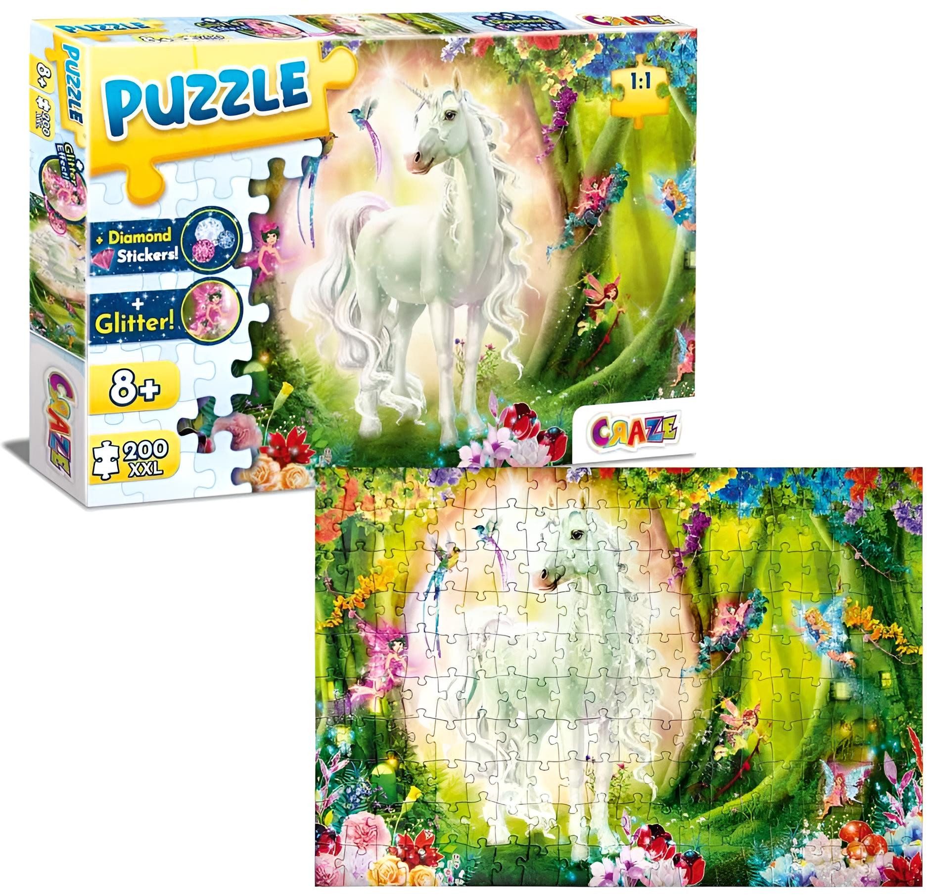 CRAZE Puzzle Magic Forest, 200 Teile, Puzzleteile