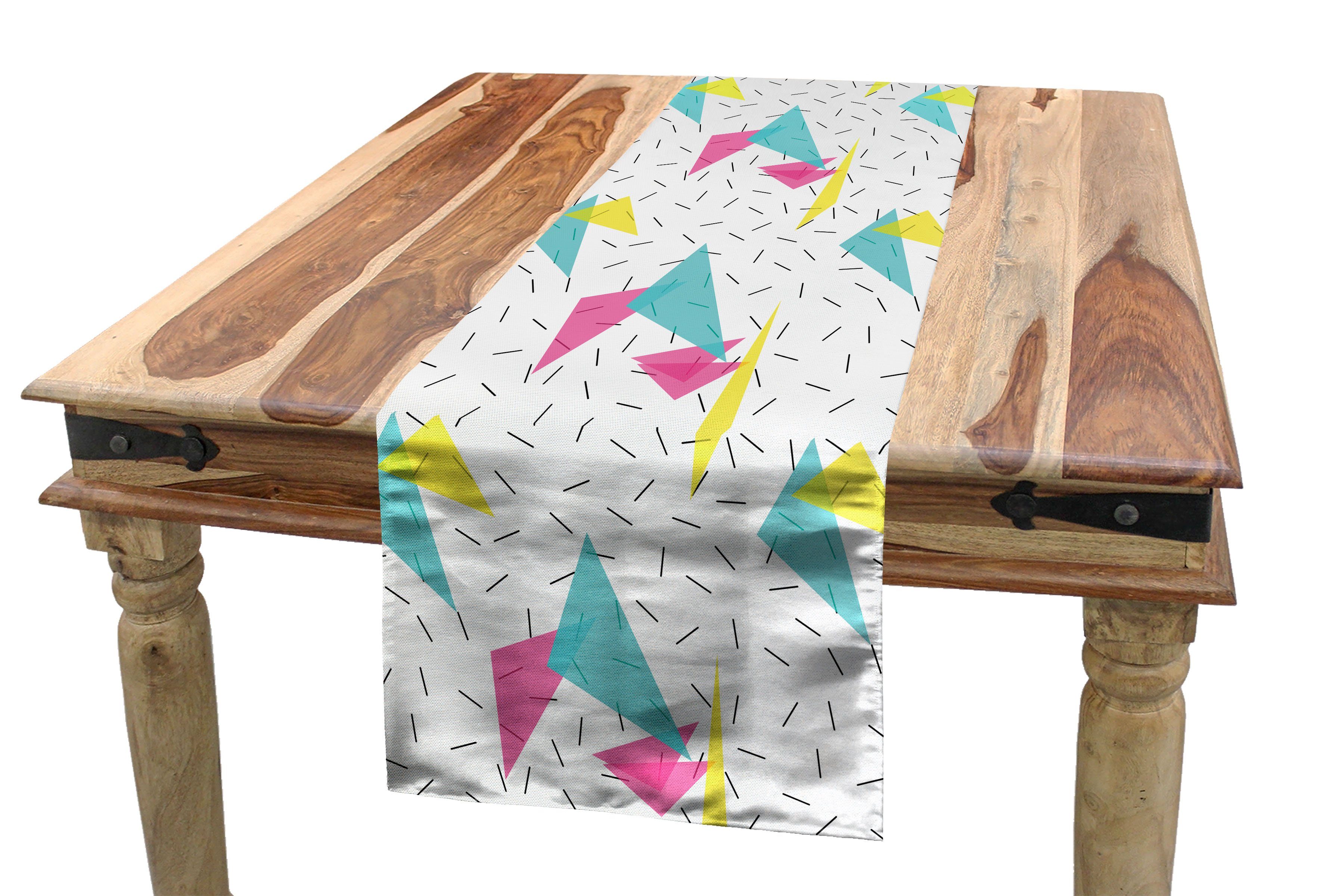 Tischläufer Abstrakt Tischläufer, Küche Rechteckiger Memphis Art Esszimmer Forms Abakuhaus Dekorativer